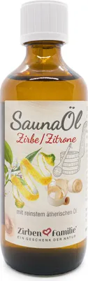 Produktbild von Saunaöl aus reinen ätherischen Ölen, Duft Zirbe & Zitrone, 100 ml, naturbelassen