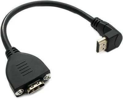 Immagine prodotto di SYSTEM-S Cavo HDMI 1.4 25 cm da spina di tipo A ad angolo di vite in nero