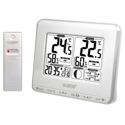 Produktbild von La Crosse Technology WS6812, Silber, Weiß, Innen-Hygrometer, Innen-Thermometer, Außen-Hygrometer, Außen-Thermometer, Hygrometer, Thermometer, Hygrometer, Thermometer, 0 - 50 °C, 32 - 122 °F