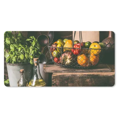 Produktbild von MuchoWow® Mauspad Mousepad Gemüse - Kräuter - Rustikal - Stilleben - Basilikum 60x30 cm - Mousepads - Maus Mat - Pad - Mausunterlage - Nachhaltig