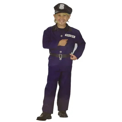 Produktbild von Kinder Polizisten Kostüm-Set (Jacke, Hose, Gürtel & Mütze) Größe: 128 (6-7 Jahre)