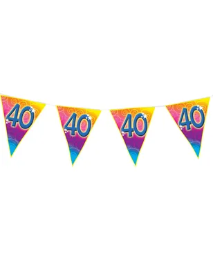 Zdjęcie produktu dla Girlanda flagowa 5 m, 10 flag, 40 lat