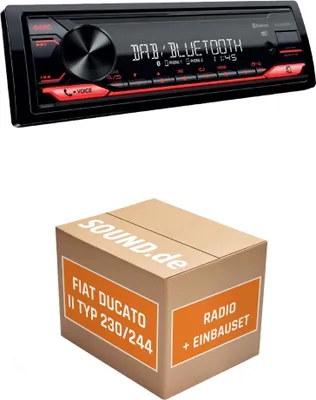 Produktbild von Autoradio Einbaupaket JVC KD-X282DBT passend für Fiat Ducato 2 Typ 230/244 | Bluetooth: Telefonieren & Audiostreaming