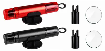 Productafbeelding van INF AC06 Autoraambreker Set — 2-pack Zwart + Rood (Beugel + Testglas), Metaal, Wolfraamstalen Punt, Gordelsnijder