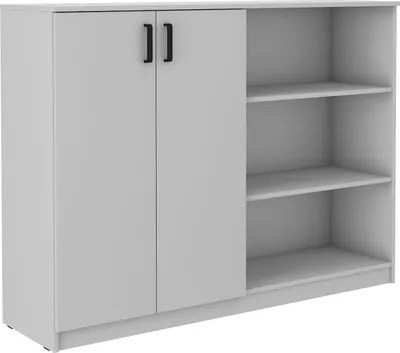 Produktbild von Masseno Kommode MALTESA 160 cm Sideboard mit 2 Türen für Wohnzimmer Schlafzimmer Modern 160x44x117 cm Grau / Grau