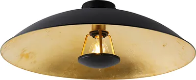 Produktbild von QAZQA - Modern Vintage Deckenleuchte I Deckenlampe I Lampe I Leuchte schwarz mit Gold I Messing 60 cm - Emilienne Novo I Wohnzimmer I Schlafzimmer - Stahl Rund - LED geeignet E27