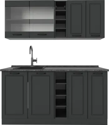 Zdjęcie produktu dla Pojedyncza kuchnia Vicco R-Line Antracytowy dom wiejski/antracyt 160 cm , BP Antracyt, Model 54126