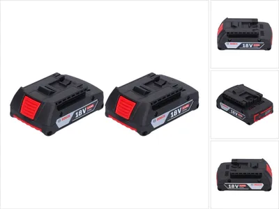 Zdjęcie produktu dla Zestaw akumulatorów Bosch 2x GBA 18 V 2,0 Ah / 2000 mAh akumulator litowo-jonowy wsuwany ( 2x 1600Z00036 )