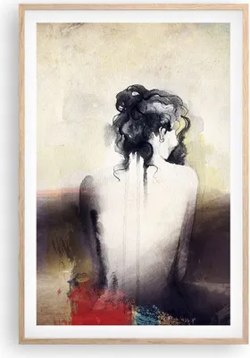 Produktbild von Gerahmtes Poster - Rahmen in heller Eiche - Frau handeln nackt - 61x91,5 cm - Wand Bild - Wanddeko - Wandbilder - Wandposter - Bilderrahmen - Bilder - Kunstdruck - Wandbild - P2NPA61x91-3657