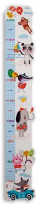 Produktbild von Holzmaßstab für Kinder mit lustigen Tiermotiven, bis 150 cm