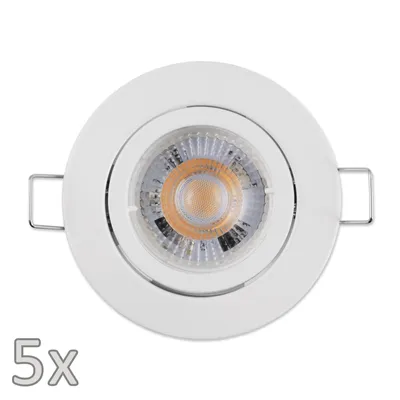 Produktbild von Einbauleuchten-Set McShine, 5xRahmen, 5xLED-Modul, 5W, 400lm, 230V, weiß