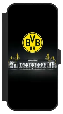 Produktbild von NIVOCASE Klapphülle für Apple iPhone 15 Plus  Handyhülle aus Kunst Leder NIVOflip schwarz BVB Borussia Dortmund Stadion
