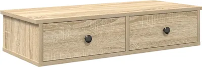 Produktbild von Wandregal mit Schubladen Sonoma-Eiche 80x34x17 cm Holzwerkstoff