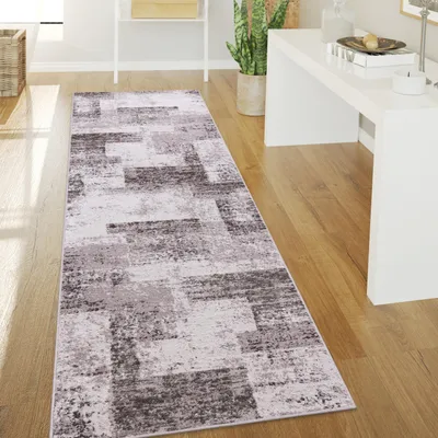 Immagine prodotto di Tappeto soggiorno a pelo corto vintage astratto moderno geometrico motivo a rombi dimensioni 60x100 cm