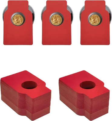 Productafbeelding van Wijnflessenetiketten - Wijnkelderetiketten - Krachtetiketten - Flessenhalsetiketten voor flessenhouder en wijnkelder - Markeren (rood)
