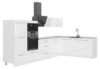 Productafbeelding van Hoekkeuken Vicco Fame-Line Wit Hoogglans/Wit 347 x 207 cm zonder werkblad, Model 63648