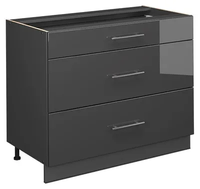 Obrázok produktu pre Kuchynská spodná skrinka Vicco Fame-Line Antracit vysoký lesk/antracitová 100 cm bez pracovnej dosky, Model 61623
