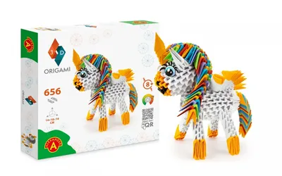 Obrázok produktu pre Alexander Toys ORIGAMI 3D – Unicorn, Detský súprava na origami, 8 rok / roky, Papája, Viacfarebný, 656 kusov