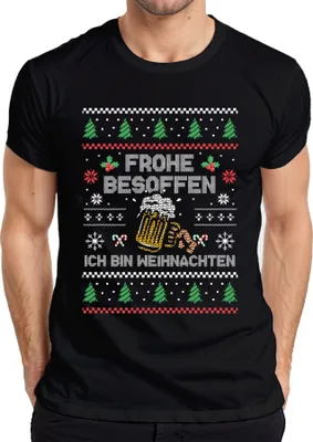 Produktbild von Frohe Besoffen Lustiger Weihnachtsspruch - Weihnachten Weihnachtsgeschenk Christmas Herren T-Shirt, Schwarz, S