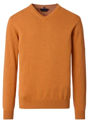 Produktbild von CASAMODA Herren Pullover V-Neck Regular Pima-Baumwolle Orange XXL