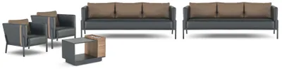 Immagine prodotto di Studio nero sedute di design tavolino a 3 posti 5pcs