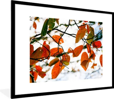 Produktbild von MuchoWow® Gerahmtes Poster Herbst - Blätter - Landleben - Jahreszeiten 80x60 cm - Poster mit Schwarzem Bilderrahmen Wandposter Rahmen Foto Bilder - Schlafzimmer-Dekorationen - Fotoposter