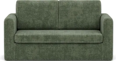 Image de Best Mobilier Marilia - Canapé 2 places convertible déplimousse en velours texturé , Vert