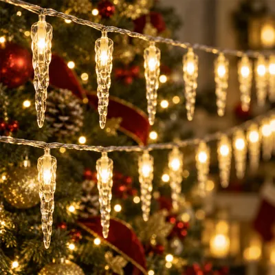Obrázek produktu pro Světelná girlanda Peviasot, délka 10 metrů, 80 LED diod, 8 režimů svícení, teplá bílá barva, vánoční osvětlení, dekorace do oken