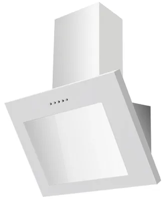Image de PKM Hotte de cuisine à tête libre S28-60 BWPY - 60cm, blanc, verre, LED, hotte aspirante