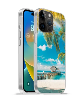 Produktbild von MuchoWow® Handyhülle Schutzhülle Hülle für Apple iPhone 14 Pro - Softcase Tropisch - Strand - Palme Silikon Softcase Handy Hülle - Umschlag