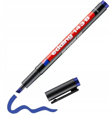 Produktbild von Edding Permanentmarker Blau 1-3mm für Glas und Kunststoff