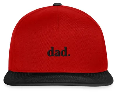 Produktbild von Spreadshirt Dad Schriftzug Stickerei Snapback Cap, One size, Rot/Schwarz
