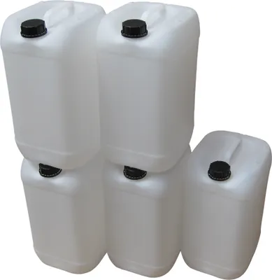 Produktbild von kanister-vertrieb® 5 Stück 25 Liter 25 L Kanister Camping Outdoor Wasserkanister lebensmittelecht Farbe natur inkl. Etikett (5x25 knn)