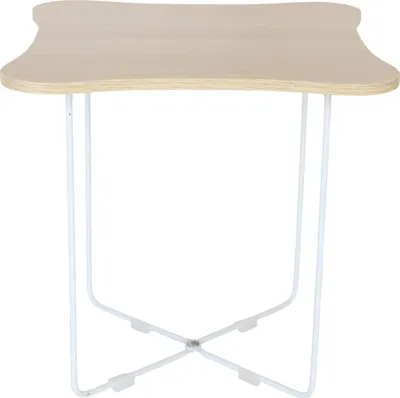 Produktbild von Relaxdays Beistelltisch, HxBxT: 40 x 40 x 40 cm, skandinavisch, MDF & Metall, eckiger Sofatisch, Couchtisch, natur/weiß