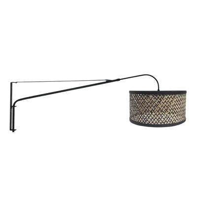 Produktbild von Steinhauer Wandleuchte Elegant Classy 1-flammig Schwarz Matt/ Holz Schwarz 155x20cm