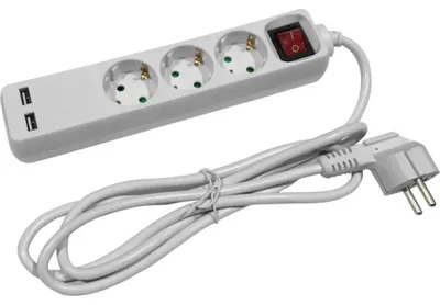 Immagine prodotto di Cavo Entac tcd ra 3 V 1,5 m con 2 x USB + interruttore bianco – 6872632