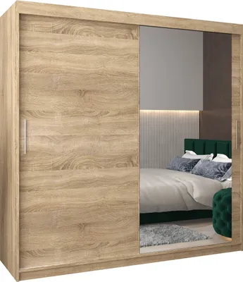 Produktbild von Kleiderschrank, Schiebetürenschrank Schlafzimmer, Schrank mit Spiegel TOKYO 2 200 cm