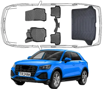 Produktbild von 3D Fußmatten & Kofferraumwanne Auto Set Kompatibel mit Audi Q2 2016 - 2024