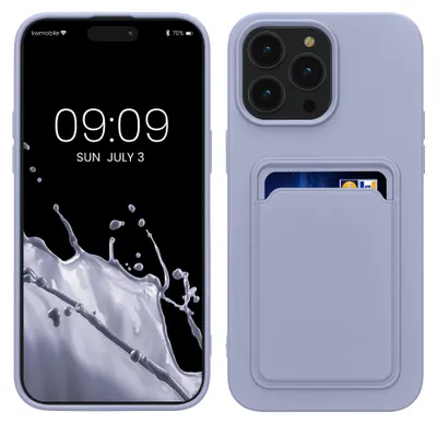 Produktbild von kwmobile Handyhülle für Apple iPhone 14 Pro Max Hülle mit Kartenfach - TPU Case - Kabelloses Laden - Schutzhülle Cover in Lavendel