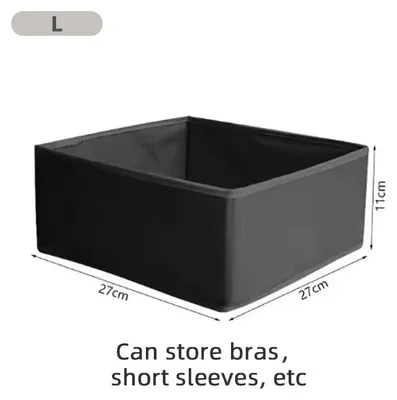Image de Organisateur de vêtements - Boîte de rangement pour sous-vêtements - Taille L - Gris foncé - Pliable - Empilable
