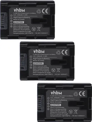 Produktbild von vhbw 3x Akku kompatibel mit JVC GZ-MG750AU, GZ-MG750AUC, GZ-MG680, GZ-MG750, GZ-HM990 Videokamera Camcorder (1200 mAh, 3,6 V, Li-Ion) + Infochip