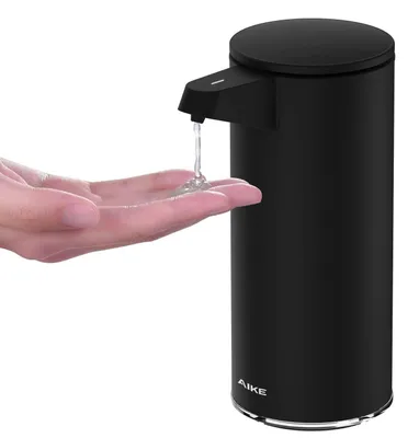 Immagine prodotto di Distributore automatico di sapone in acciaio inossidabile con sensore, capacità 280 ml, ricarica tramite USB, colore nero