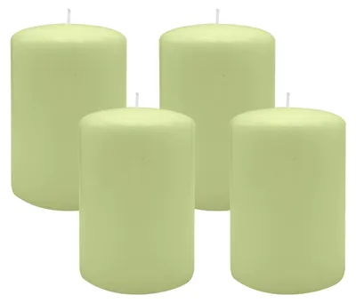 Produktbild von Flachkopf-Stumpenkerzen Kiwi 60 x Ø 60 mm, 4 Stück