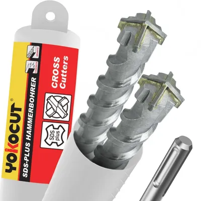 Produktbild von SDS Plus Bohrer 10x160 mm 2 Stück, Hammerbohrer 4X Schneiden, Steinbohrer für Beton, Mauerwerk, Ziegel