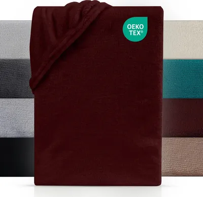 Produktbild von Cashmere Touch Boxspring Spannbettlaken 180-200x200-220 cm, Warmes Winter Bettlaken Bordeaux