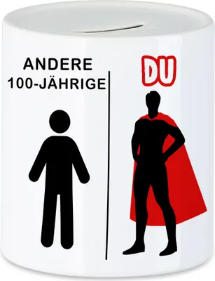 Produktbild von Andere 100-Jährige Du Spardose  Geburtstagsgeschenk zum 100. Lustige Geschenkidee Superheld