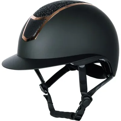Produktbild von Harrys Horse Reithelm Mont Blanc sparkle schwarz-roségold mit Glitzer, Größe:S/53-55 cm