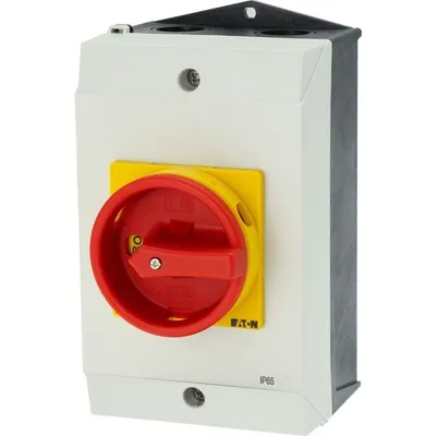 Obrázok produktu pre Eaton P1-32/I2/SVB, Otočný spínač, 3P, Červená, Žltá, IP65, 32 A