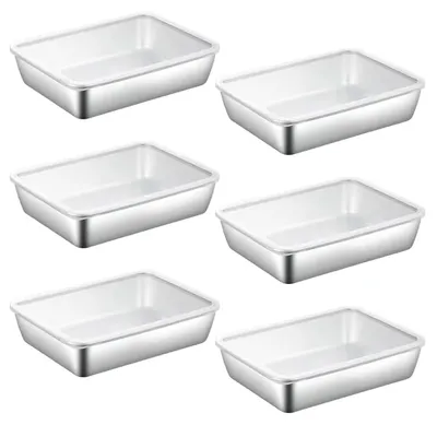 Immagine prodotto di Omgoods - Set di 6 contenitori per alimenti in acciaio inossidabile con coperchio