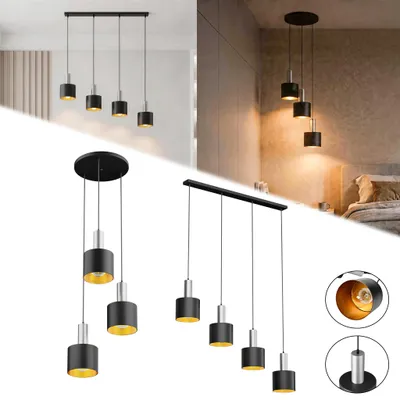 Produktbild von YARDIN Pendelleuchte 3-flammig 15W mit stabiler Metallbauweise, flexibel höhenverstellbar bis 150cm, inklusive E27 Leuchtmittel IP20 Innenlampe